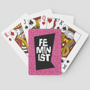 Kvinnlig flicka för feministiska kvinnor mig för casinokort