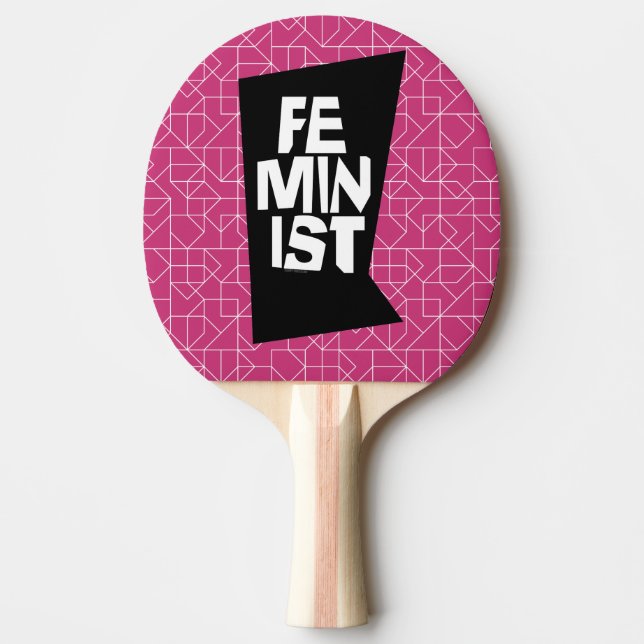 Kvinnlig flicka för feministiska kvinnor mig för pingisracket (Framsidan)