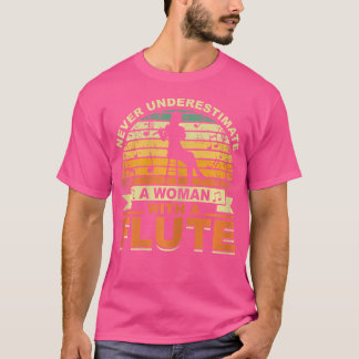 Kvinnlig flöjtspelare musiker flöjt t shirt