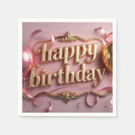 Kvinnlig födelsedag lyxig elegant extravagant pappersservett