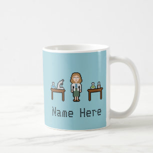 Kvinnlig forskare för beställnings- PIXEL Kaffemugg