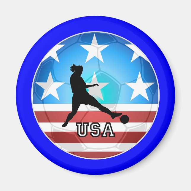 kvinnlig fotboll magnet (Framsidan)