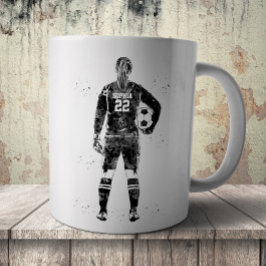 Kvinnlig fotbollsmålvakt kaffemugg
