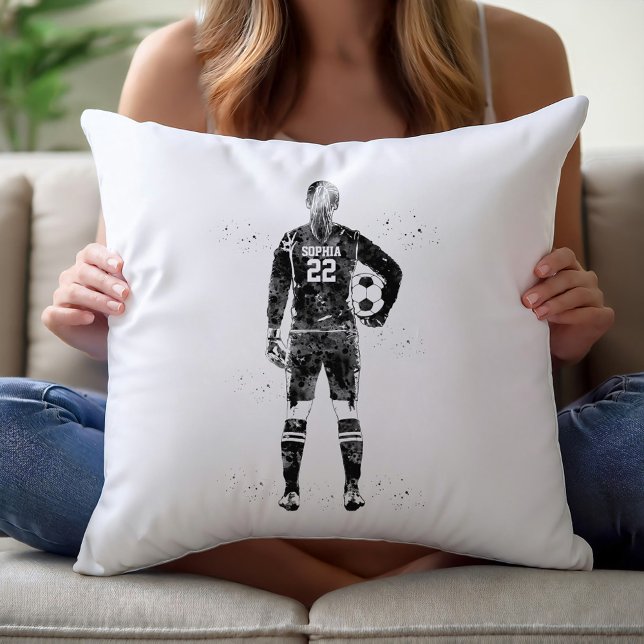 Kvinnlig fotbollsmålvakt kudde (Skapare uppladdad)