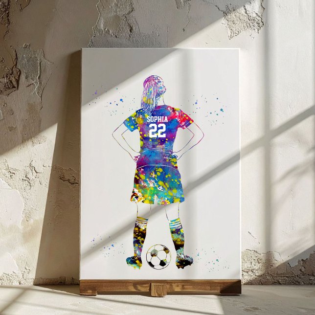 Kvinnlig fotbollsspelare  canvastryck (Skapare uppladdad)