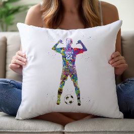 Kvinnlig fotbollsspelare kudde