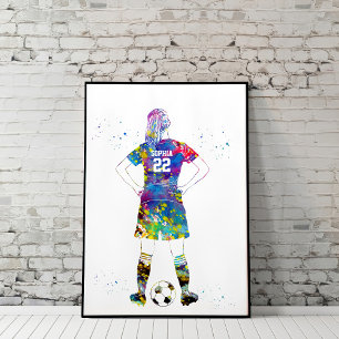 Kvinnlig fotbollsspelare poster
