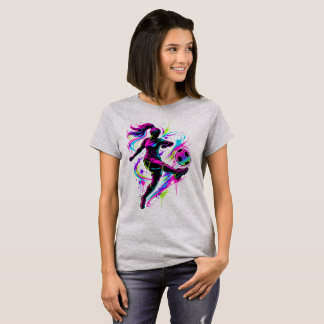 Kvinnlig fotbollsspelartröja | Neon fotbollstjej t Shirt