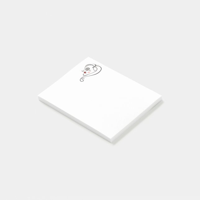 Kvinnlig fotograf post-it block (Vinklad)