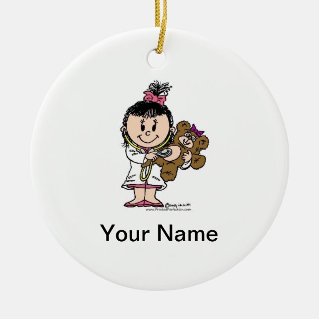 Kvinnlig framtida doktor - julgransprydnad keramik (Framsidan)