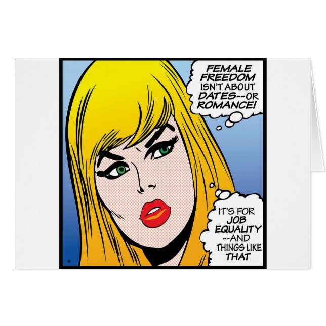 kvinnlig frihet hälsningskort (Framsidan Horizontal)