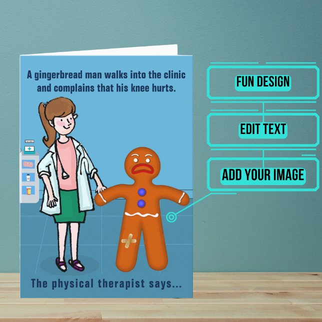 Kvinnlig fysikterapeut Funny födelsedagsdesign 4 Kort (Looking for the perfect card for that talented physical therapist friend of yours?)
