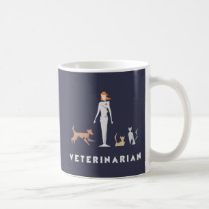 Kvinnlig geometrisk veterinär kaffemugg