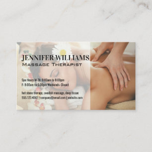 Kvinnlig glädjande massage i ryggen visitkort