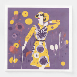 Kvinnlig golfer - uppsättning 50 pappersservett