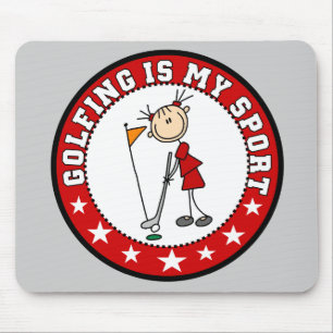 Kvinnlig golfspel min sport Mousepad Musmatta