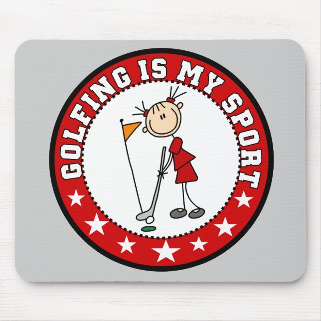 Kvinnlig golfspel min sport Mousepad Musmatta (Framsidan)