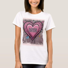 Kvinnlig Graffiti KÄRLEK T Shirt