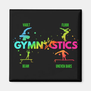 Kvinnlig Gymnastik Barr Bom Hopp Golv Magnet