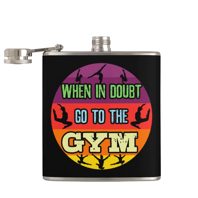 Kvinnlig Gymnastik När du är osäker gå till gymmet Fickplunta (Öppnad)