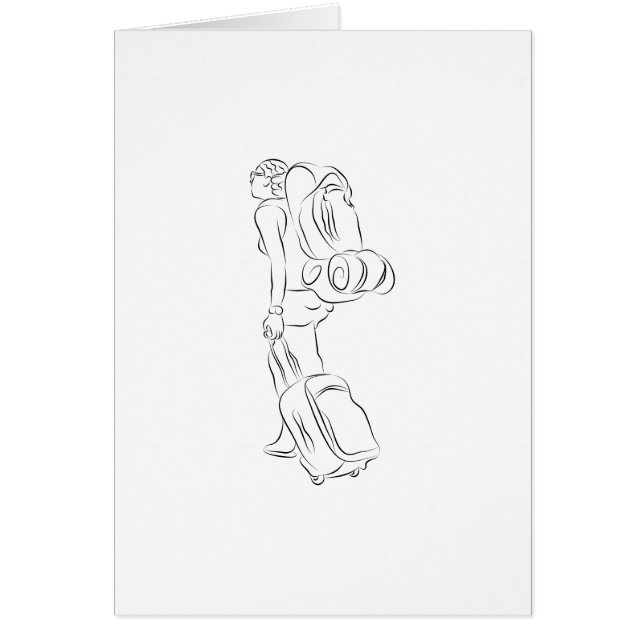 Kvinnlig handelsresandeteckning hälsningskort (Framsidan)