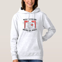 Kvinnlig hoodie | Minimalistisk hjärta & skelettgr