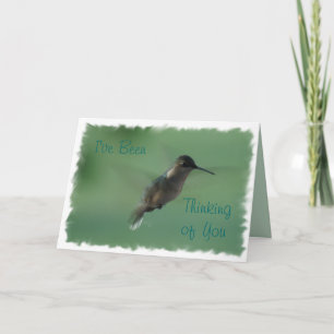 Kvinnlig Hummingbird i Flyg-något tillfälle Kort