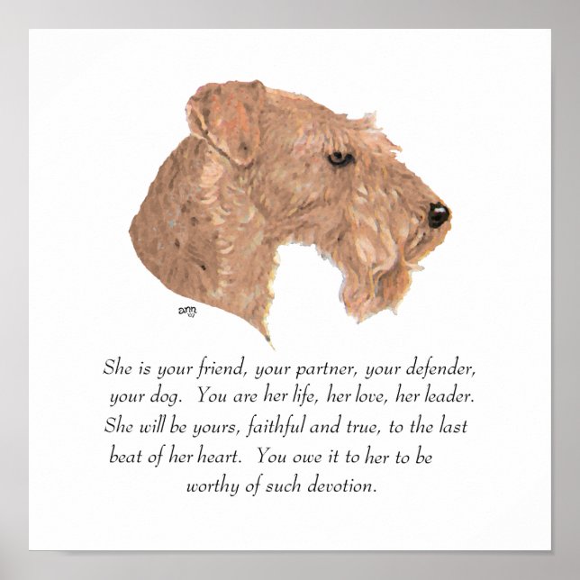 Kvinnlig hund som souvenir poster (Framsidan)