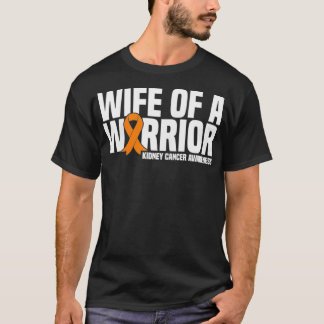 Kvinnlig hustru till en Warrior Orange Ribbon Kidn T Shirt