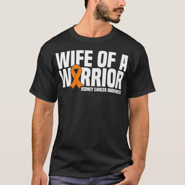 Kvinnlig hustru till en Warrior Orange Ribbon Kidn T Shirt (Framsida)