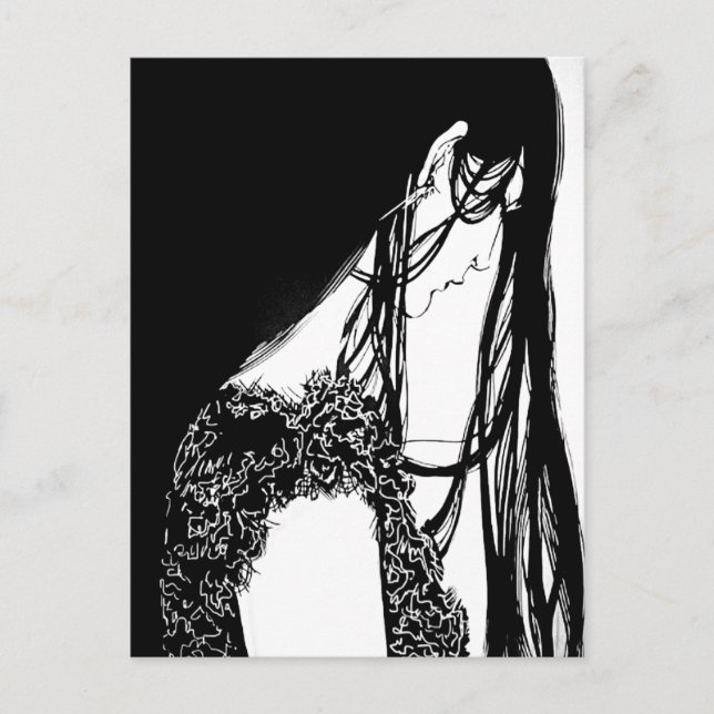 Kvinnlig illustration del 1 vykort (Framsida)