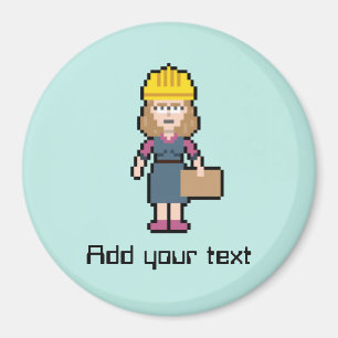 Kvinnlig ingenjör för beställnings- text magnet