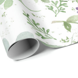 Kvinnlig inslagning av Papper grön och lavender Presentpapper