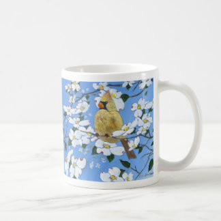 Kvinnlig kardinal i dogwoodsna kaffemugg