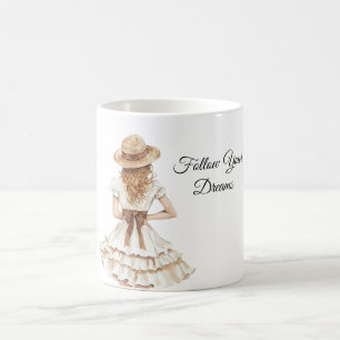 Kvinnlig klänning Brun slinga hatt Kaffemugg