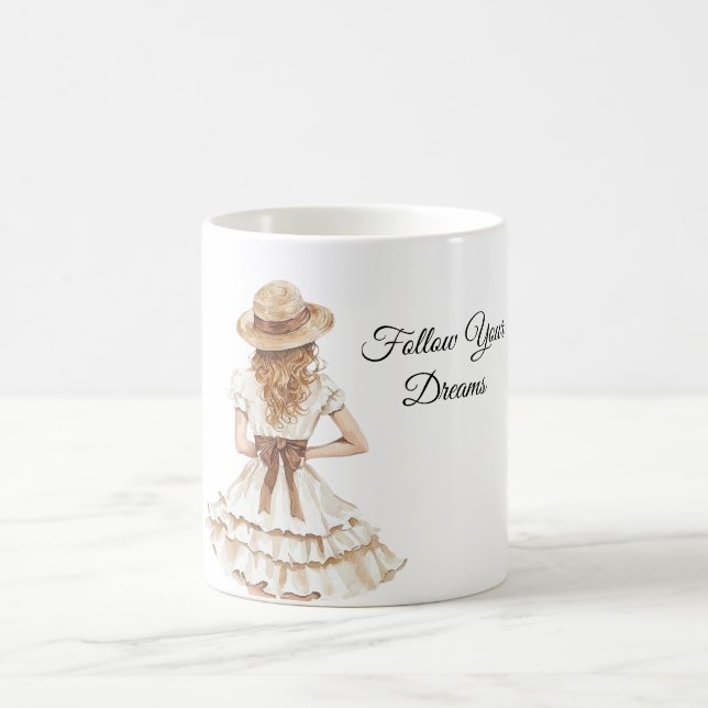 Kvinnlig klänning Brun slinga hatt Kaffemugg (Center)