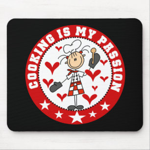 Kvinnlig kockmatlagningpassion Mousepad Musmatta