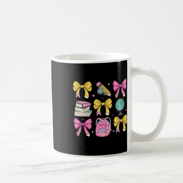 Kvinnlig Kokett Rosa Båge Band Censur Lärare App Kaffemugg (Höger)