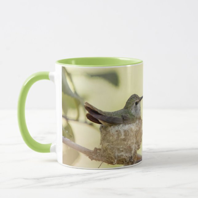 Kvinnlig kolibri på sitt bo mugg (Vänster)