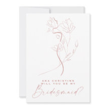 Kvinnlig konst Rosa blush blommig brudtärna-försla
