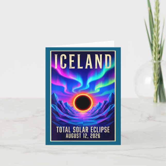 Kvinnlig konst Solförmörkelse 2026 Totality 12:e A Kort (Framsida)