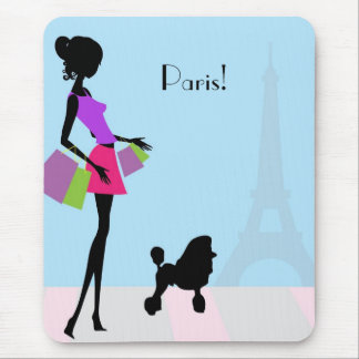 Kvinnlig köpare i Paris Mouse Pad Musmatta