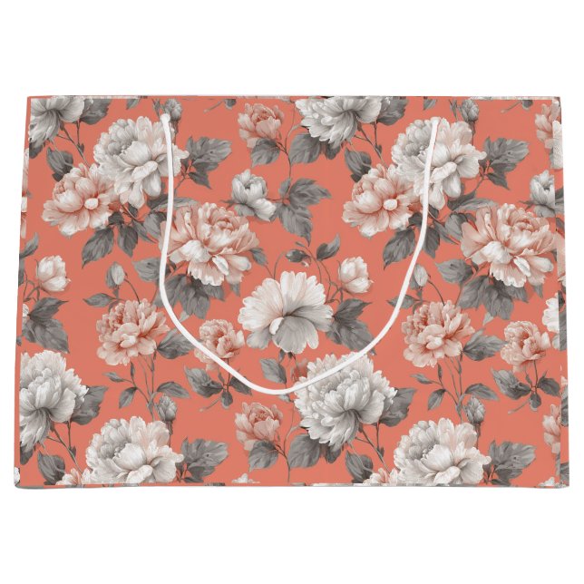 Kvinnlig korallblomning vit blommönster (Framsidan)