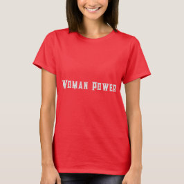 Kvinnlig Kraft Text Kvinnor Flickor Djupröd Färg T Shirt