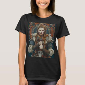 kvinnlig krigarkvinnlig viking t shirt