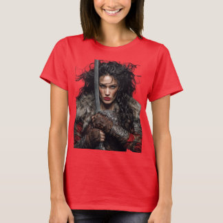 kvinnlig krigarkvinnlig viking t shirt