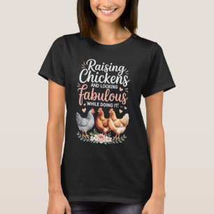 Kvinnlig kycklingbonde Citat Skördeförs humor Jord T Shirt