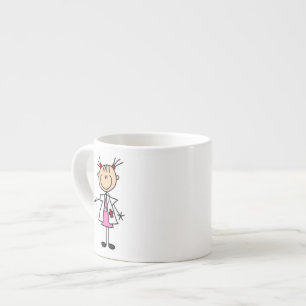 Kvinnlig läkare pinnhuvud espressomugg