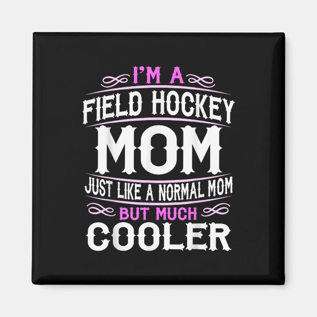 Kvinnlig landhockey-mamma  magnet (Framsidan)