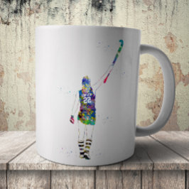 Kvinnlig landhockeyspelare kaffemugg